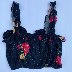 Forever 21 Floral Ruffle Tank Top